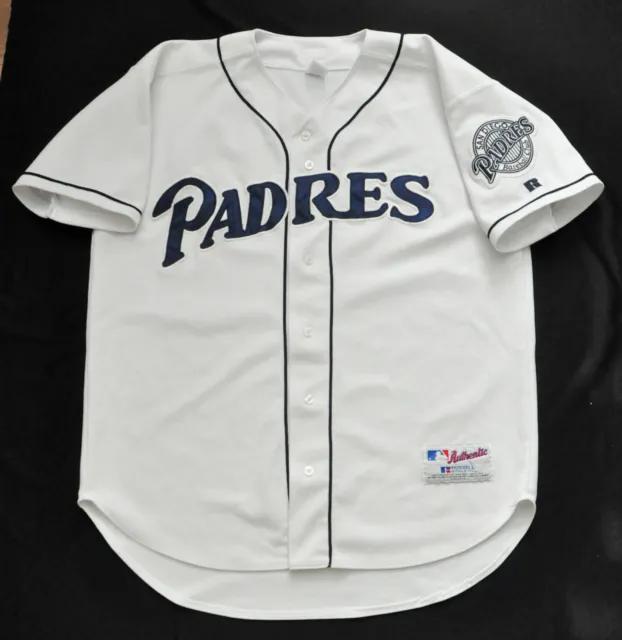 SAN DIEGO PADRES Blank Russell Jersey Authentic White Gwynn Sewn Men 44 ...