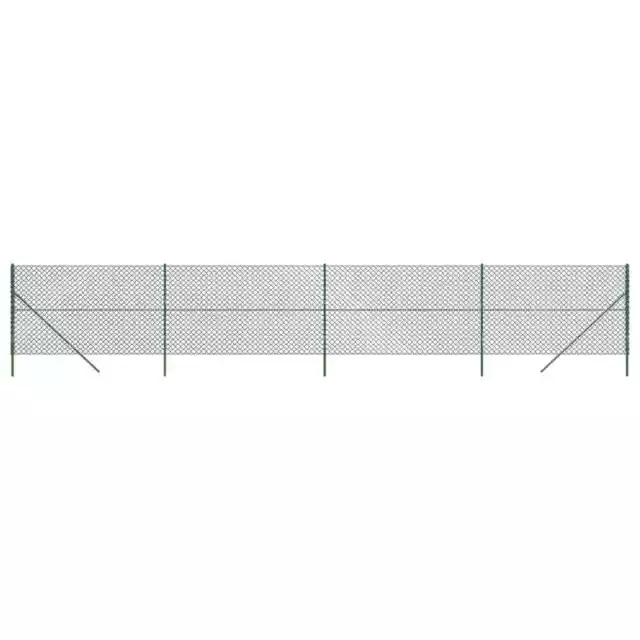 Green PVC Coated Galvanized Steel Chain Link Fence Durable UV Resistant Mesh 2