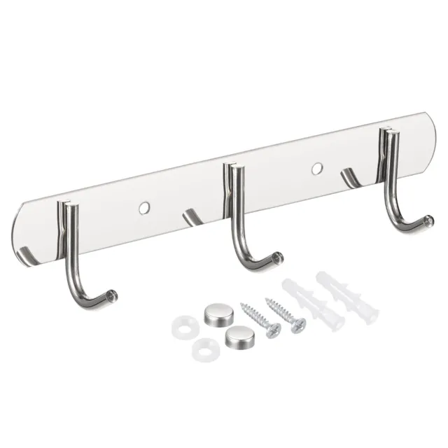 Coat Hook Rack, Stainless Steel Wall Mounted with 3 Hooks Wall Hangers