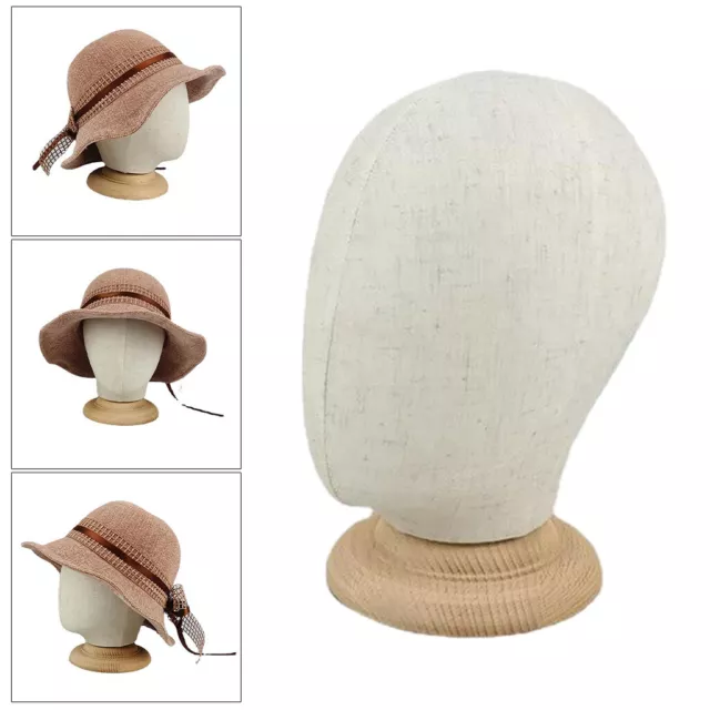 Canvas Block Head Mannequin Head with Stand Wigs Making Helmet   Display