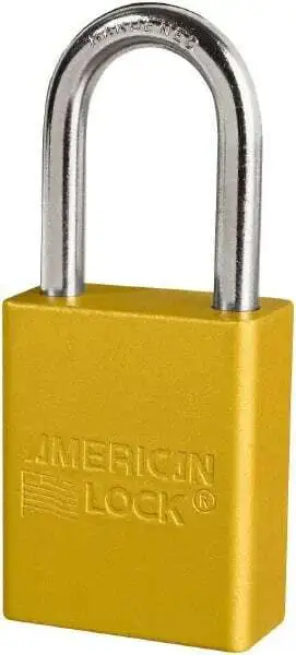 American Lock Keyed Different Retaining Key Lockout Padlock 1-1/2" Shackle Cl...