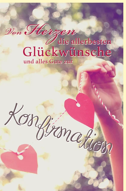 Konfirmationskarte Herzen and Schnur Von Herzen