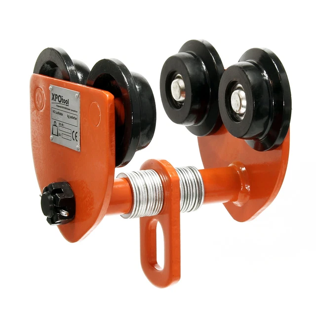 VEVOR Chariot A Poutre Manuel, Charge 2 Tonnes, Poussee De Largeur Reglable 88 203 Mm Revetement En Poudre De Chariot A Rouleaux De Piste Avec Palan De Garage 2 Roues Pour Poutre I Incurvee Droite 82784434