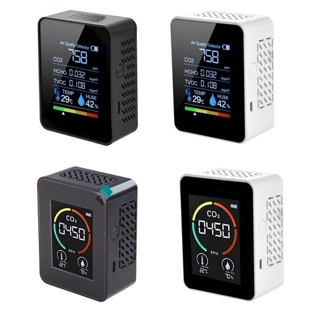 Air Quality Monitor Carbon Dioxide TVOC HCHO Detector Multifunctional CO2 Meter