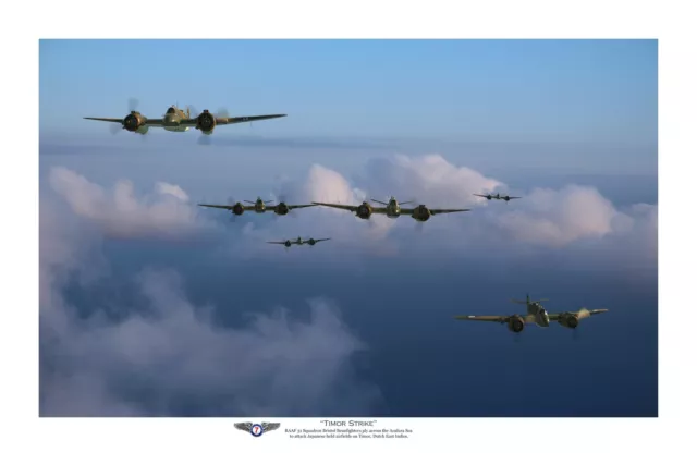 WWII WW2 RAAF Bristol Beaufighter  Pacific Aviation Art Photo Print - 12" X 18"