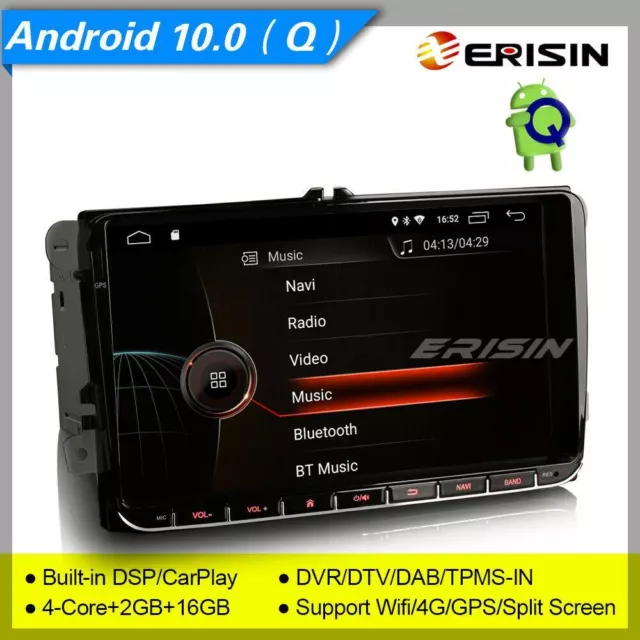 Navigatore DSP Android 10 DAB+ Autoradio For VW Skoda Seat Superb Golf BT 9"4291