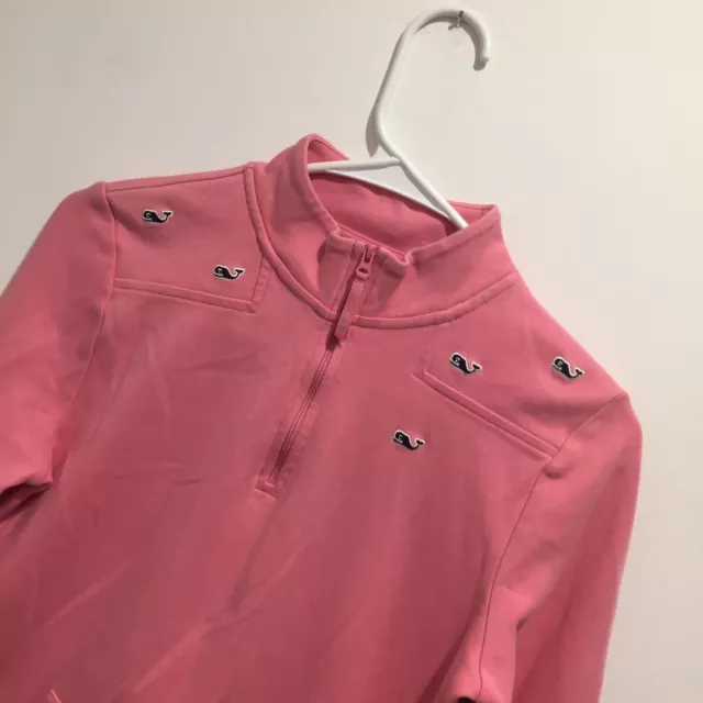 Felpa top da bambina Vineyard Vines cerniera 1/4 100% cotone rosa taglia L(14) 2