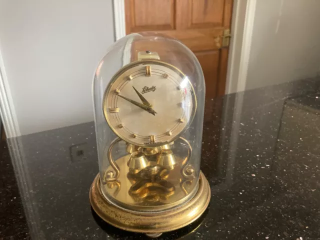 Schatz Dome Wind Up Aniversary Clock Brass Germany