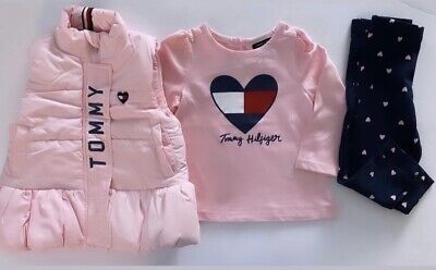 NWT, Girls Tommy Hilfiger Set, Vest + Leggings + Tee. Size 4T.