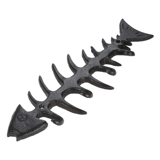 Retro FISH BONE 4 Key Hook Rack Hat Towel Coat Wall Hook Hallway Kitchen Decor 6