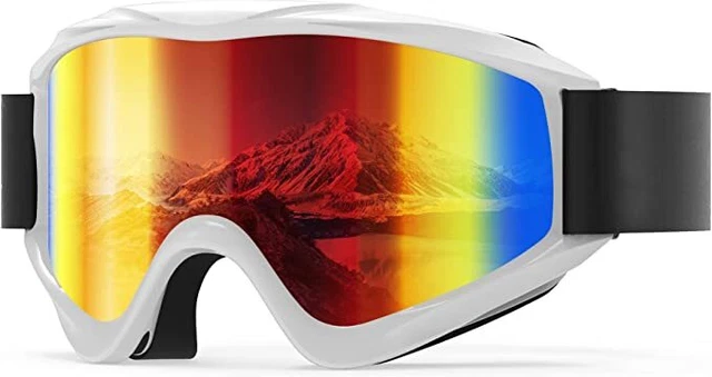 Masque de Ski Pour Enfant 6 à 12 Ans Lunette De Ski Pour Enfant Anti-UV Anti Bué
