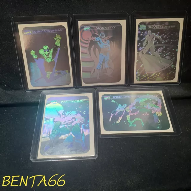 1990 Marvel Universe Series 1 🔥 Complete Hologram Insert Card Set MH1-MH5 Impel