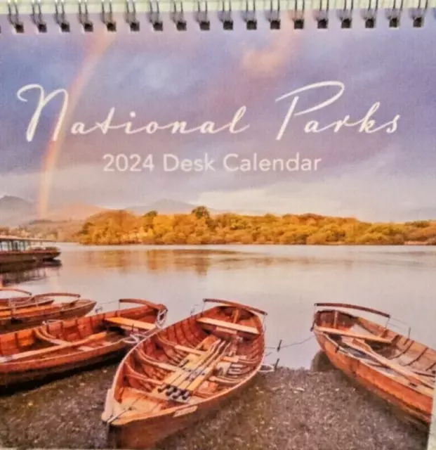 'NATIONAL PARKS' 2024 FreeStanding Spiral Desk Top Calendar. 2024 Desk