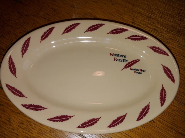 Original Western Pacific Feather River Route Inca Ware Shenango relish dish
