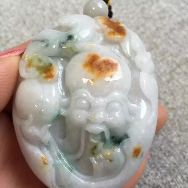 Antique Chinese Natural Carved Jade Jadeite Nice Buddha Pendant Grade A #P14