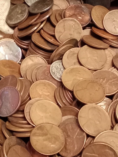 Lincoln wheat cent lot 24+ LBS pennies from old house Wheat Penny Vintage coins 18