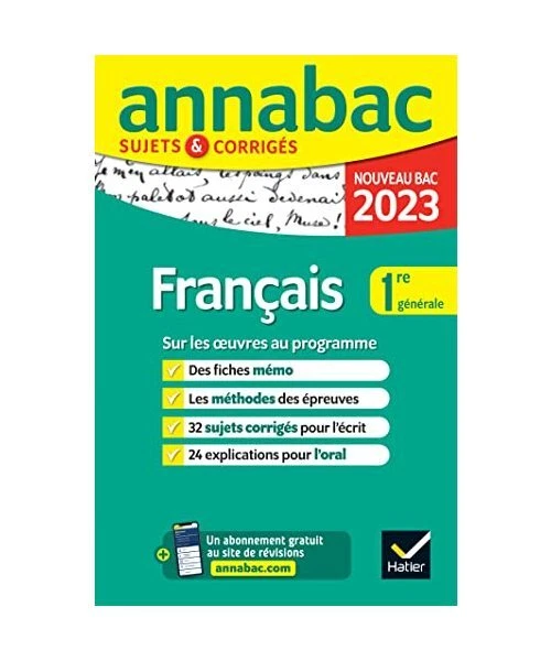 ANNALES DU BAC Annabac 2025 Français 1re générale (bac de français écrit & EUR 15,19 PicClick FR