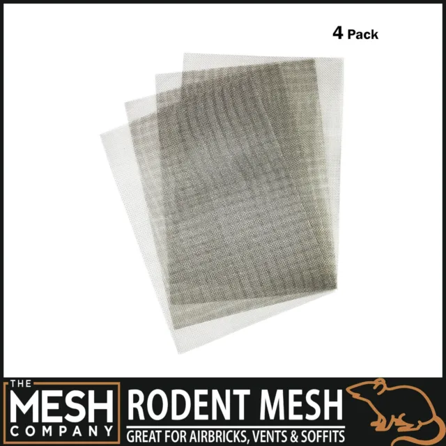 Rodent Proof Stainless Steel Woven Wire Mesh - A5 Sheet (150 x 210mm) - 4 Pack