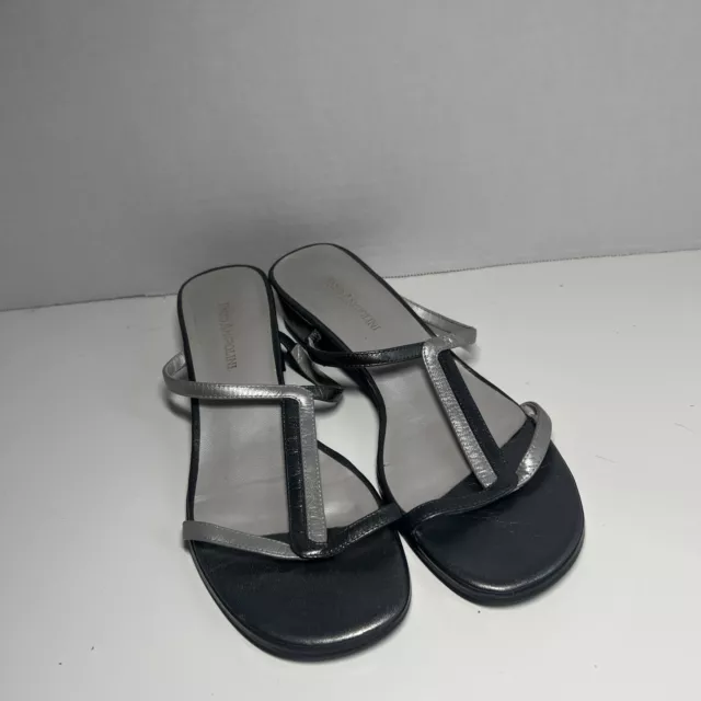 Vintage Y2k ENZO ANGIOLINI grey silver sandal Heels SIZE 7.5