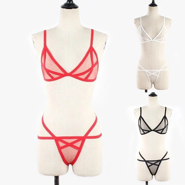 Femmes Sexy Transparent Lingerie Set sous-Vêtement Pur Coussinets & Culotte Lot