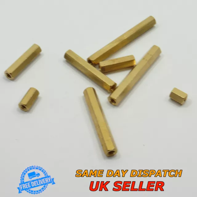 Female-Female M4 Spacer Pillar Thread Hexagonal Brass PCB Studs Standoff Hex