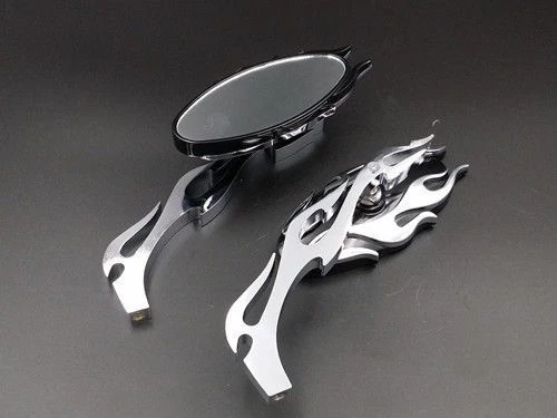 Rétroviseur latéral flame ovale pour harley honda yamaha kawasaki Suzuki Cruiser
