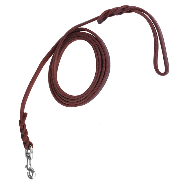 Chien De Compagnie Lead Leash Corde De Sécurité En Cuir De Vache Et Ceinture En