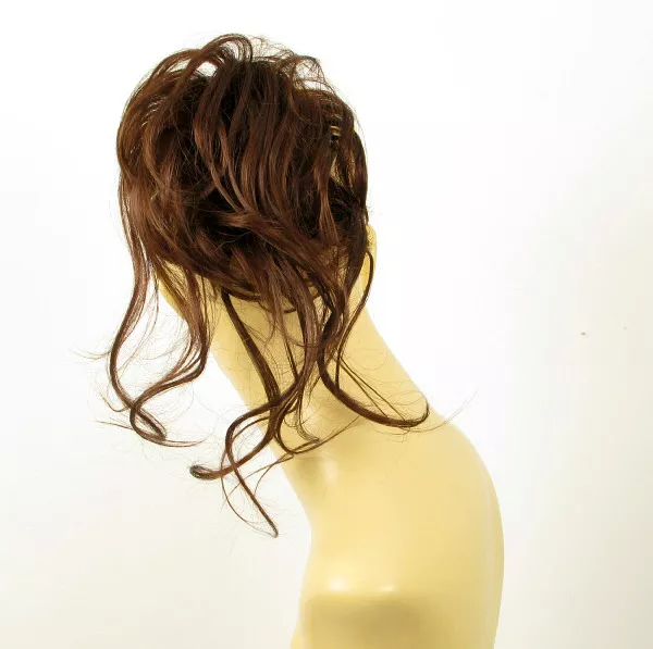 postiche chouchou chignon cheveux châtain foncé cuivré ref: 22 en 31