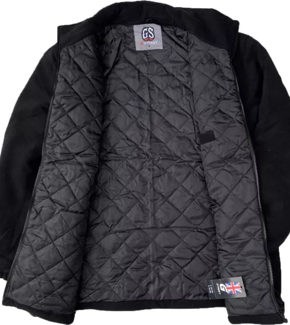 Mens Heavy Duty Work Jacket  Extra Thick Fleece Padded Anti Pill Winter Black 3