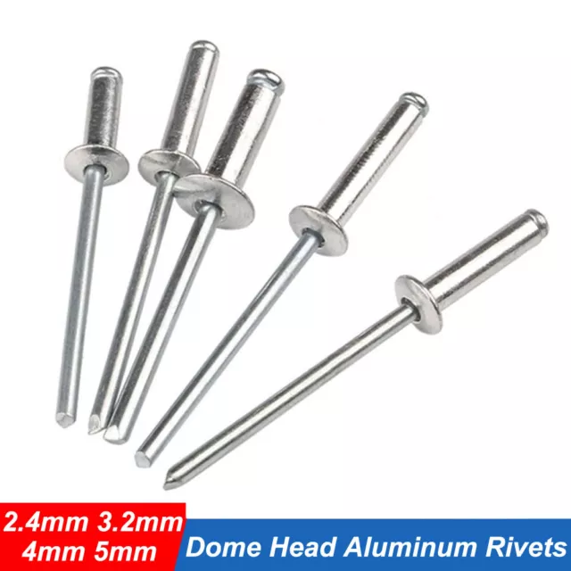 2.4mm 3.2mm 4mm 5mm Extra Large Flange Pop Rivets Dome Head Aluminum / Steel