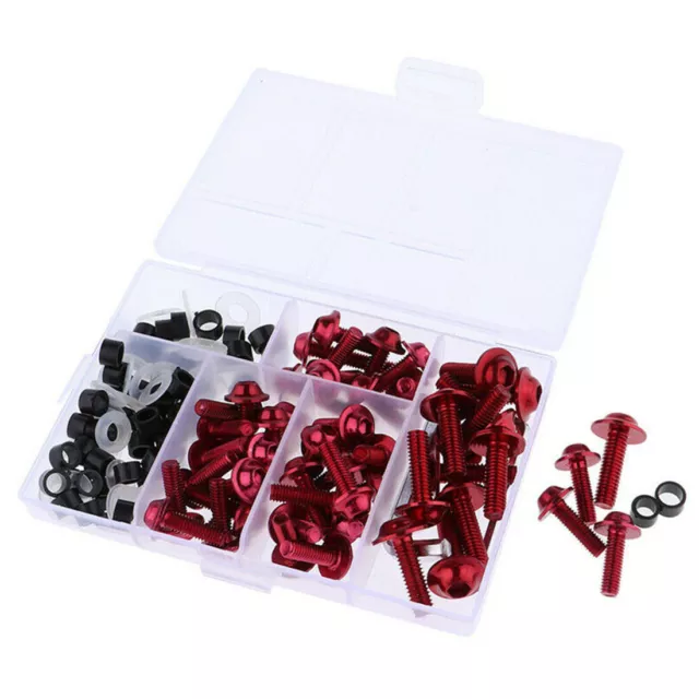 158x Fairing Bolts Kit Fastener Clips Screws Red For Motorcycle Sportbike