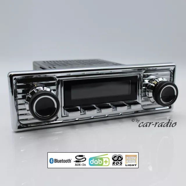 Retrosound Chrome Bluetooth Radio DAB+ Retro Autoradio AUX-IN MP3 Motor-1DAB-1