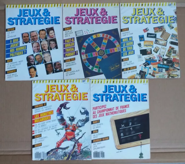 LOT de 5 Revues magazines JEUX & STRATEGIE N° 40-41-42-43-44