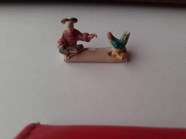 Miniature Chinese Mudman Figurine Tiny Bonsai Ornament