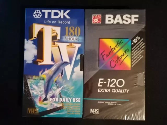 VHS Videocassette Vergini Tdk 180 minuti e Basf 120 minuti  nuove e sigillate