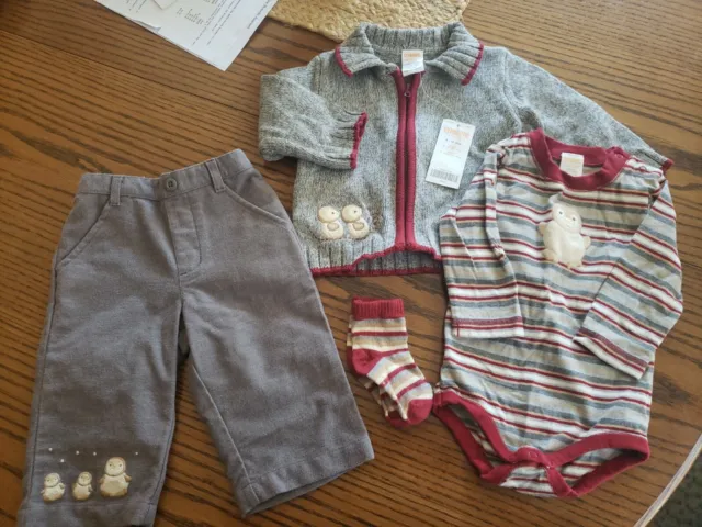 Vintage 2006 Gymboree 6-12 Months 4Pc Outfit. Sweater New With Tags