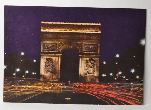Arc de triomphe illuminé Paris - carte postale CPA12