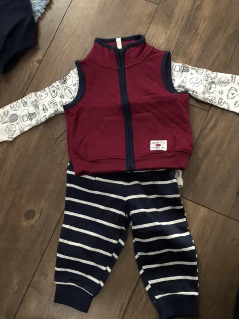 Carters Baby Boy 3 Pieces Outfit Football With Vest 9 Months