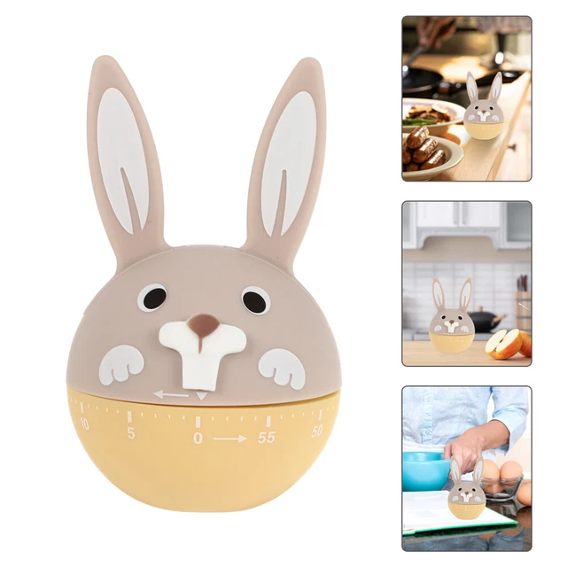 Hoshen - Timer meccanico da cucina, timer per cottura e cottura, promemoria tempo, timer manuale, orso, bianco