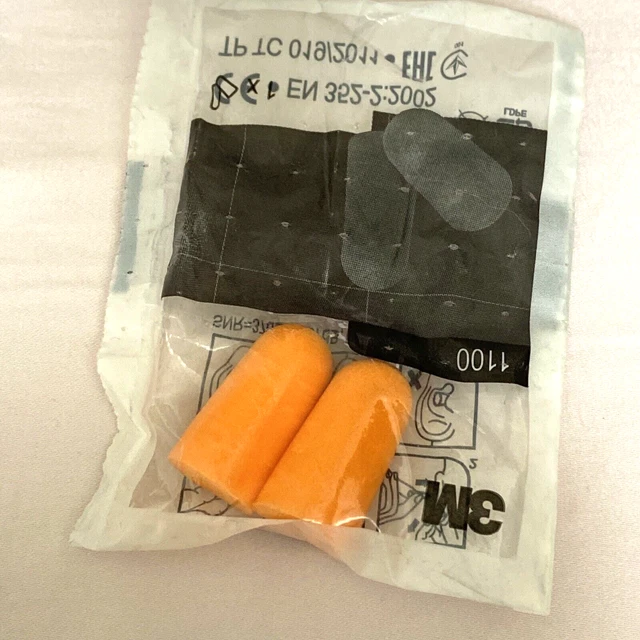 Nuevo juego de 2 tapones para oídos de espuma sueño nocturno viaje descanso ruido silencioso de 2 talla única RÁPIDO