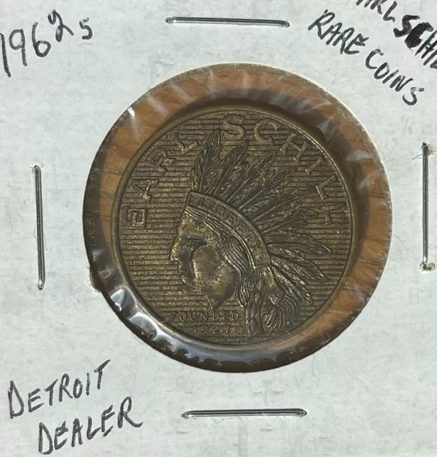 Rare Earl Schill Rare Coins Downtown Detroit Indian Head 1962 S Token Art Stamps