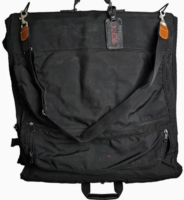 TUMI Garment Bag Ballistic Nylon Bi Fold Suit/Dress Travel Wardrobe Alpha Black