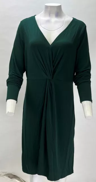 LEOTA Women's Long Sleeve Charlotte Hunter Crepe Dress Size 2L Retail $148 NWT