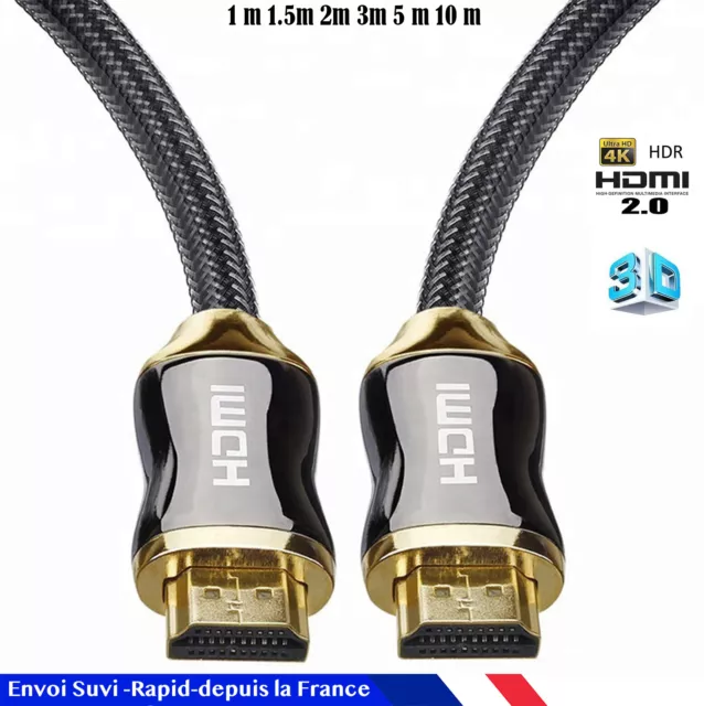 Cable hdmi 2.0 4K 60Hz ultra full HD 2160p 18GB 1/1,5/2/5/10/15/20/30 m Optique