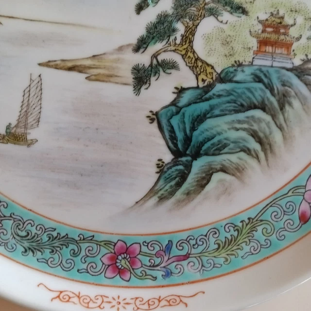 Round 10" Appetizer Platter Chinese Antique Famille Rose Tea Set Plate VERY RARE