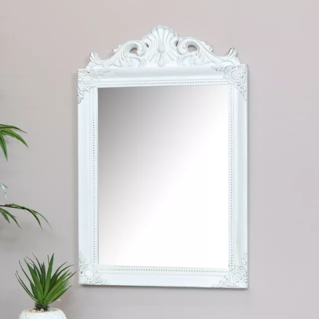 Antique white wall mirror shabby chic French living room hallway bathroom mirror