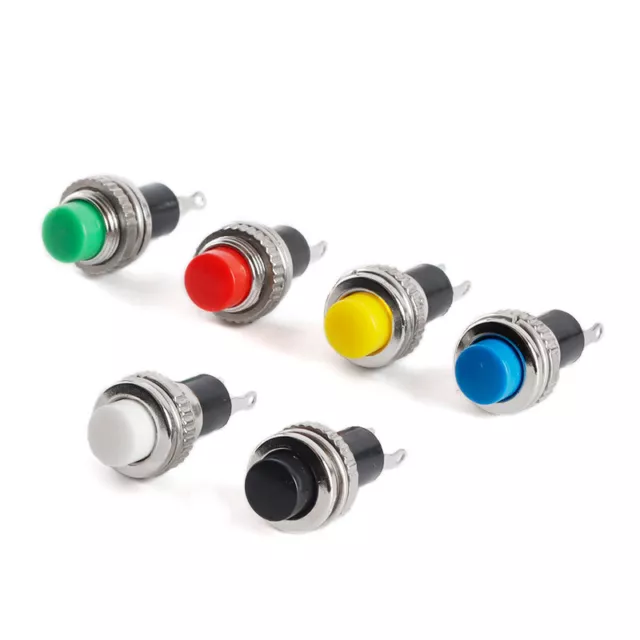 10mm Round Push Button Mini Momentary Switch White Red Green Blue Yellow Black
