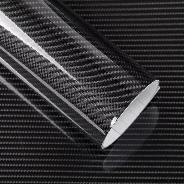 6D Carbon Fiber Air Bubble Free Car Vinyl Film Sticker Decal Wrap 152x50cm Black