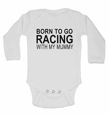 Born to Go Racing with My Mamma Di Cotone A Manica Lunga Bambino Body