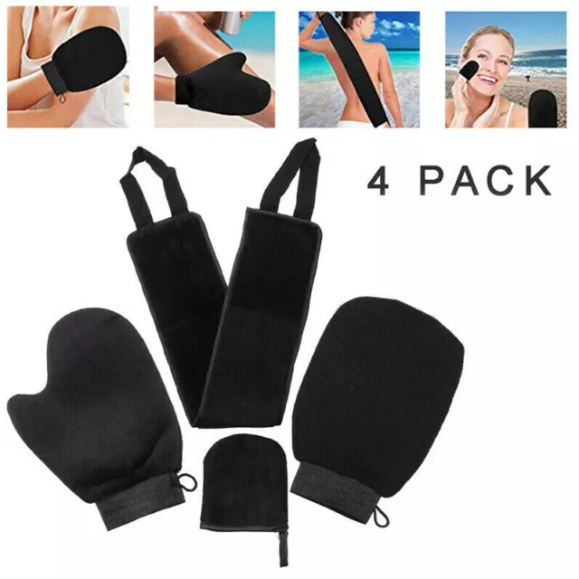 4Pcs/Set Back Body Cleaning Glove Self Tanning Mitt Fake Tan Applicator Gloves